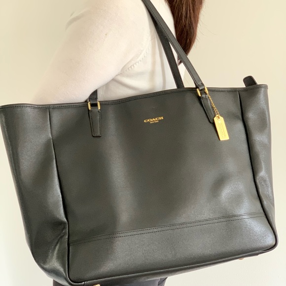 Authentic black large Coach leather tote - Picture 13 of 13